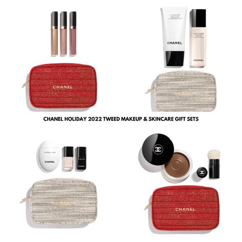 chanel holiday gift set 2022 where to buy|Sneak Peek! Chanel Holiday 2022 Tweed Makeup & Skincare Gift .